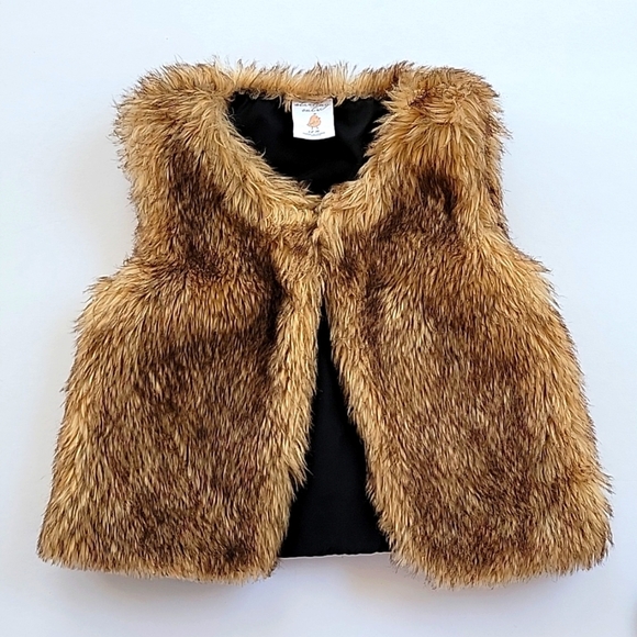 Starting Out Vest Faux Fur Baby Toddler Girls  Brown Tan Warm Comfy Cozy 12m - Picture 1 of 9